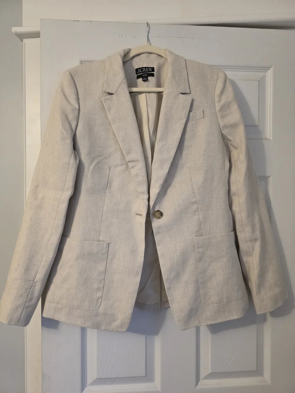 J. Crew Women's Cream Linen Blend Blazer - Picture 1 of 7